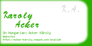 karoly acker business card